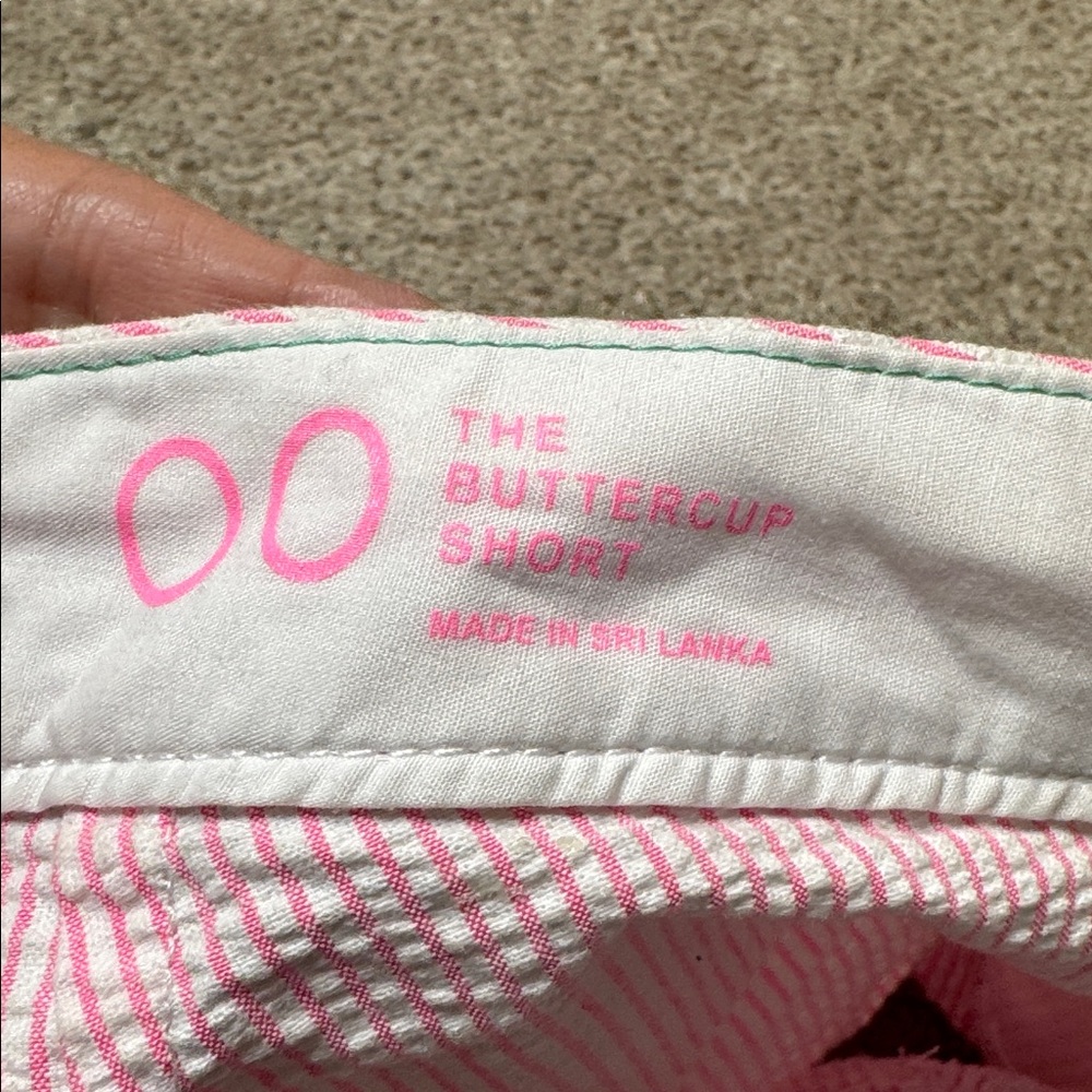 Lilly Pulitzer Buttercup Pink Seersucker Scallop Hem Shorts Size 00 - Picture 15 of 16